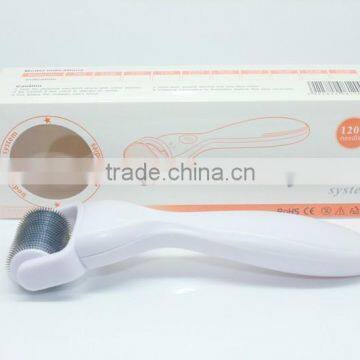 2014 low price 1200 needles titanium derma roller body roller with replacable tips for body scar removal