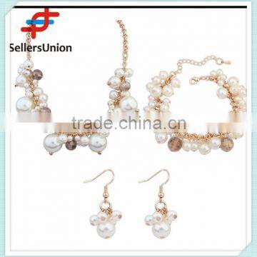 No.1 yiwu exporting commission agent wanted indian bridal pearl necklace and earrings set jewelry set