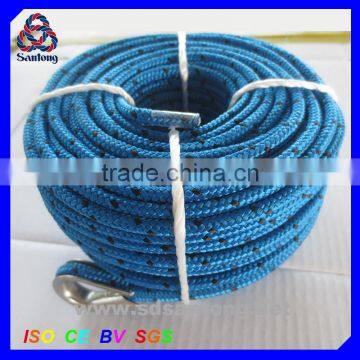 braided nylon anchor line with spliced eye and thimble