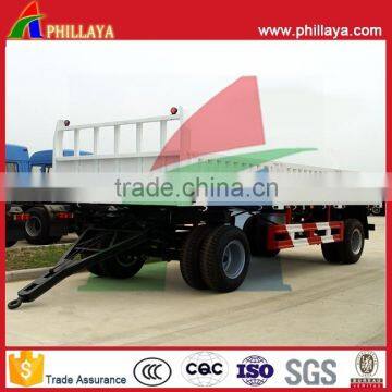 2 Axle Drawbar Steel High Fence Truck 20T 30T Double Axle Agricultural Bulk Cargo Transport Full Trailer photo-5