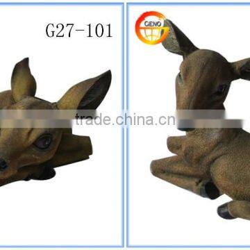 Home Tabletop Brown Sitting Deer Decoration photo-2