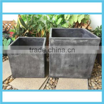 Xiamen Not coated square fiberglass flower pot wholesale