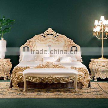 Italy Wood Bedroom Set, Concise and Elegant Girl's Bedroom Set, Hand Painting Wooden Kids Furniture Set photo-2