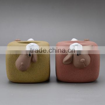 Choi sand pottery crafts cartoon animal small ceramic flower pots