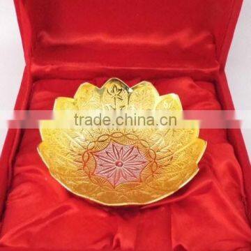 Beautiful Gift Item, Return Gift, Home and Garden Decoration Brass Gold and Silver Plated Bowl photo-5
