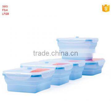 Food Grade Portable Convenient Collapsible Houseware Silicone Foldable Lunch Box photo-3