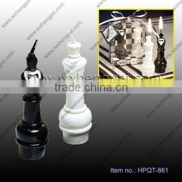 Wedding Candles on the Chess King and Queen