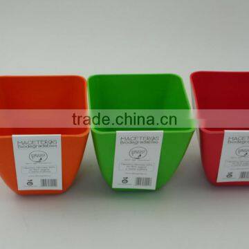 Colorful Square Bamboo Fiber Plant Pot photo-5