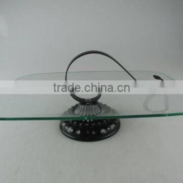 Glass With Iron Handle Cake Stand With Cheap Price in Stocked photo-2