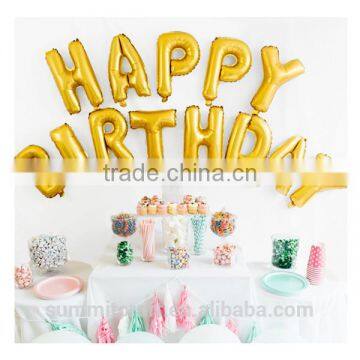 Kids birthday golden party banner decorations