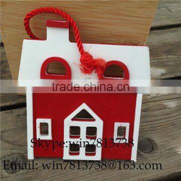 Hotel Scene Arrangement Indoor DecorationWooden Christmas Houses Fiber Optic Christmas Village Houses With Hanging Rope Arcades