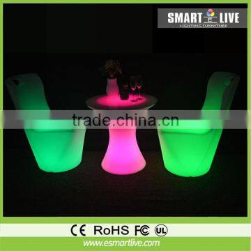 modern sofa furniture / night club plastic sofa set/ glow led sofa