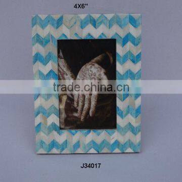 Bone mosaic Blue chevron Photo frame Available in all photo Sizes