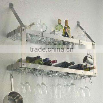 Estate Wall Mount Double Wine/Shelf Racks