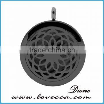 Stainless Steel Rose Gold Perfume Essential Locket Aromatherapy Diffuser Pendant Necklace photo-2