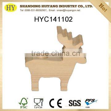 FSC unfinished custom wooden candle holder wholesale