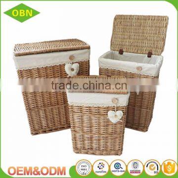 China factory customized handmade nature wicker rattan laundry basket for dirty clothes