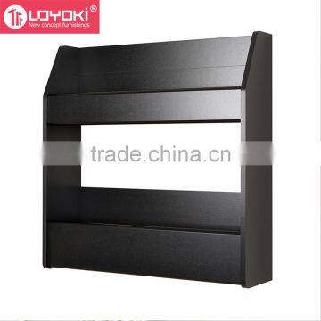 MDF Wooden Wall Mounted Wine Display With Stemware Holder Floating Wine Rack photo-3