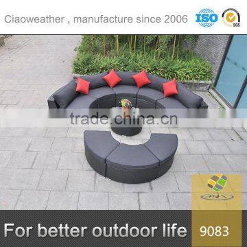 rattan furniture new model outdoor semicircle sofa set