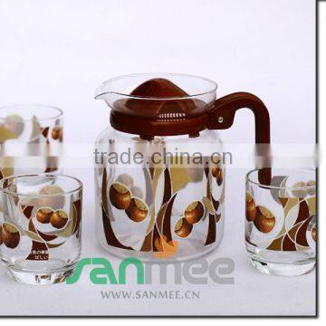 1.5L Heat Transfer Glass Beautiful Juice Gift Colorful Glass Water Set photo-3