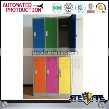 Colorful furniture metal commercial furniture steel gym 6 door changing room locker for sale