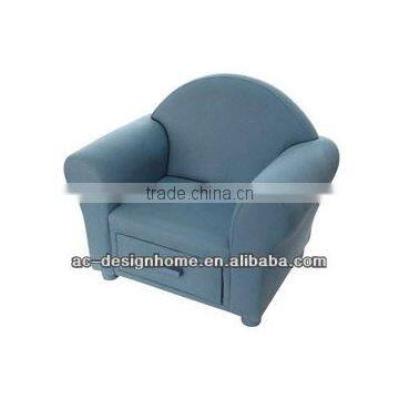 LT. BLUE CANVAS/WOODEN KID ONE SEAT SOFA