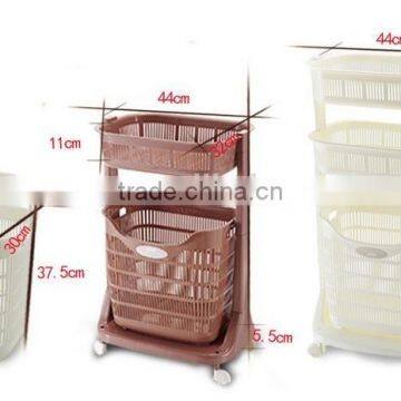 Plastic 1 or 3 Layers Laundry Basket/shelves With Wheels photo-4