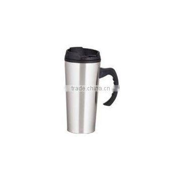 450ml Stainless Steel Inner Plastic Outer Steel Vacuum Cup/auto Mug/Travel Mugs/coffee Cup With Handle and Lid photo-5