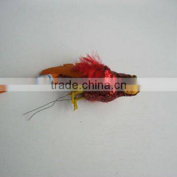 Christmas feather bird decoration JA08-J-B6159-10