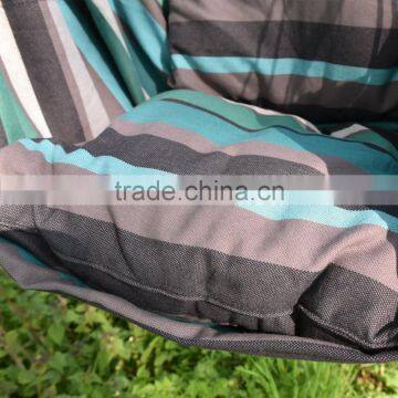 Green and Grey Stripe Polyester Hanging Hammock Chair With Cushion photo-3