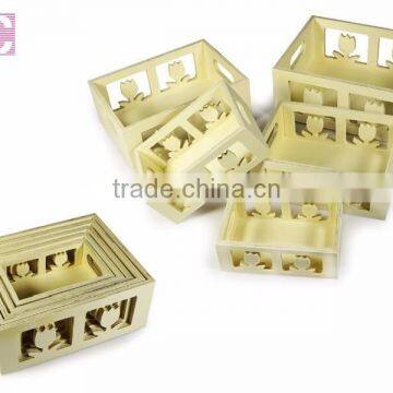 Eco Friendly 5 pcs one sets wood material wooden tray for sundries