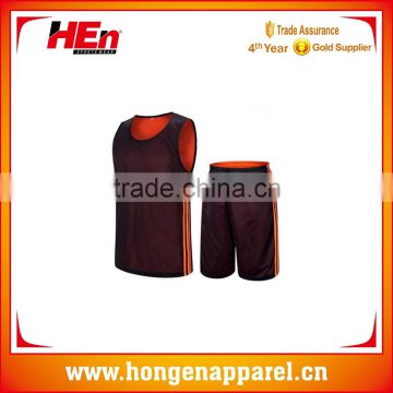 Hongen apparel custom latest design official basketball jersey set sleeveless basketball uniform training sublimation jersey