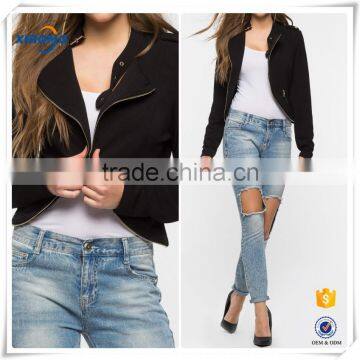 High quality wholesale life pu leather custom ladies jacket