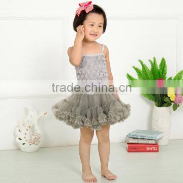 2017 Wholesale Rosette Flower Girls Harness Tutu Dress Baby Party Wear photo-5