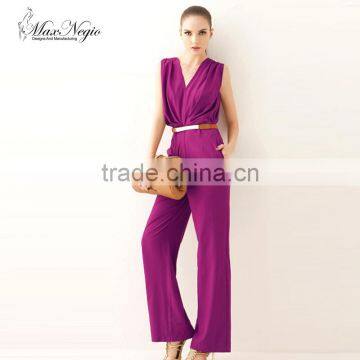 MAXNEGIO broad-shoulder work pants chiffon fitness office jumpsuits