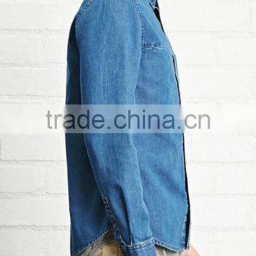 Wholesale Denim Shirts Man Blank Slim Jeans Shirts Custom Your Logo photo-3