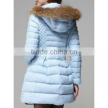 2015 New Design Lady Down Jacket With Fur Hoody photo-2