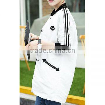 2015 Hot Selling Long Women Plain Baseball Jacket photo-2