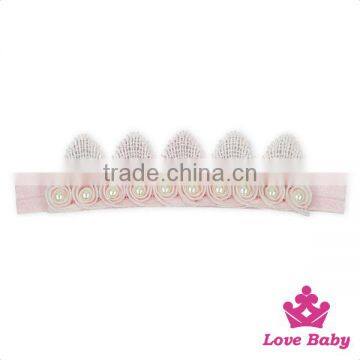 Wholesale Cheap Plain Pearl Printed Adjustable Newborn Baby Girl Hair Accessories Skinny Elastic Princess Headband