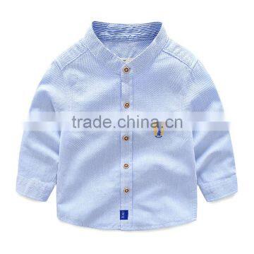 S33465W 2017 Children Boy Fashion Solid Long Sleeve Cotton Blouse photo-2