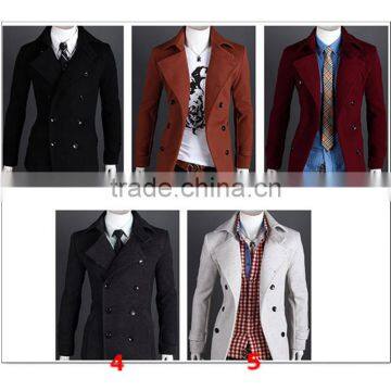 Spring and Winter New Design Casual Double Breasted Mens Wool Trench Coat photo-6