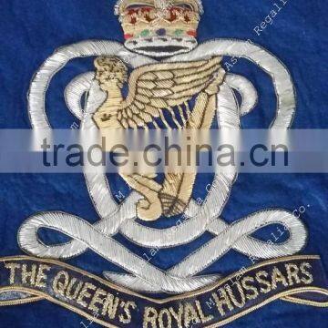 Hand Embroidered Bullion Wire Banner With Gold Braid photo-2