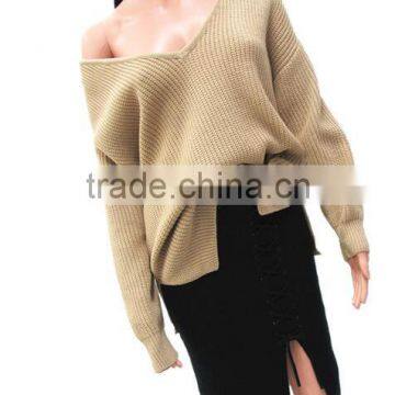 Runwaylover Ladies Deep V-Neck Sexy Knitted Pullover Sweaters photo-3
