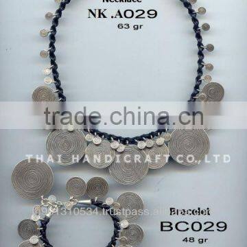 Thai Karen Silver Bracelet & Necklace Jewelry 925 Sterling Silver