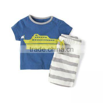 Wholesale 100% Cotton Summer Children Clothing Set for 2-7 Y Boy