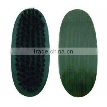 leather care wooden handle green PP hair shoe brush