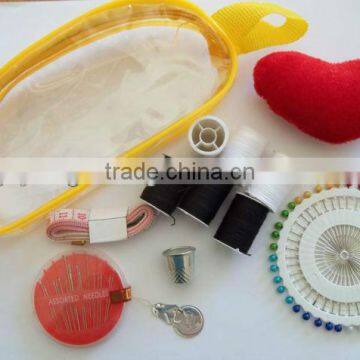 handy sewing kit in plastics pouch