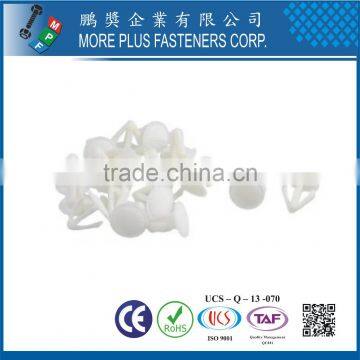 Made in Taiwan PP Nylon Easy Release Push Fit Plastic Rivet White