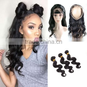 100% Brazilian Human Hair 360 Frontal , 2016 Hot Selling New Arrival Glueless Frontals 360 Lace Frontal Wig With Elastic Band