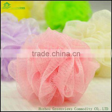 Wholesale bath sponge with rope body exfoliating PE mesh bath ball sponge cleaning